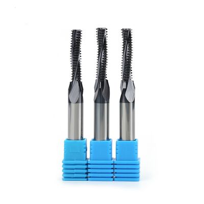 Hassas Çimentolu Katı Karbür İplik Kesme Yönlendirici Bit CNC Freze 3 Diş